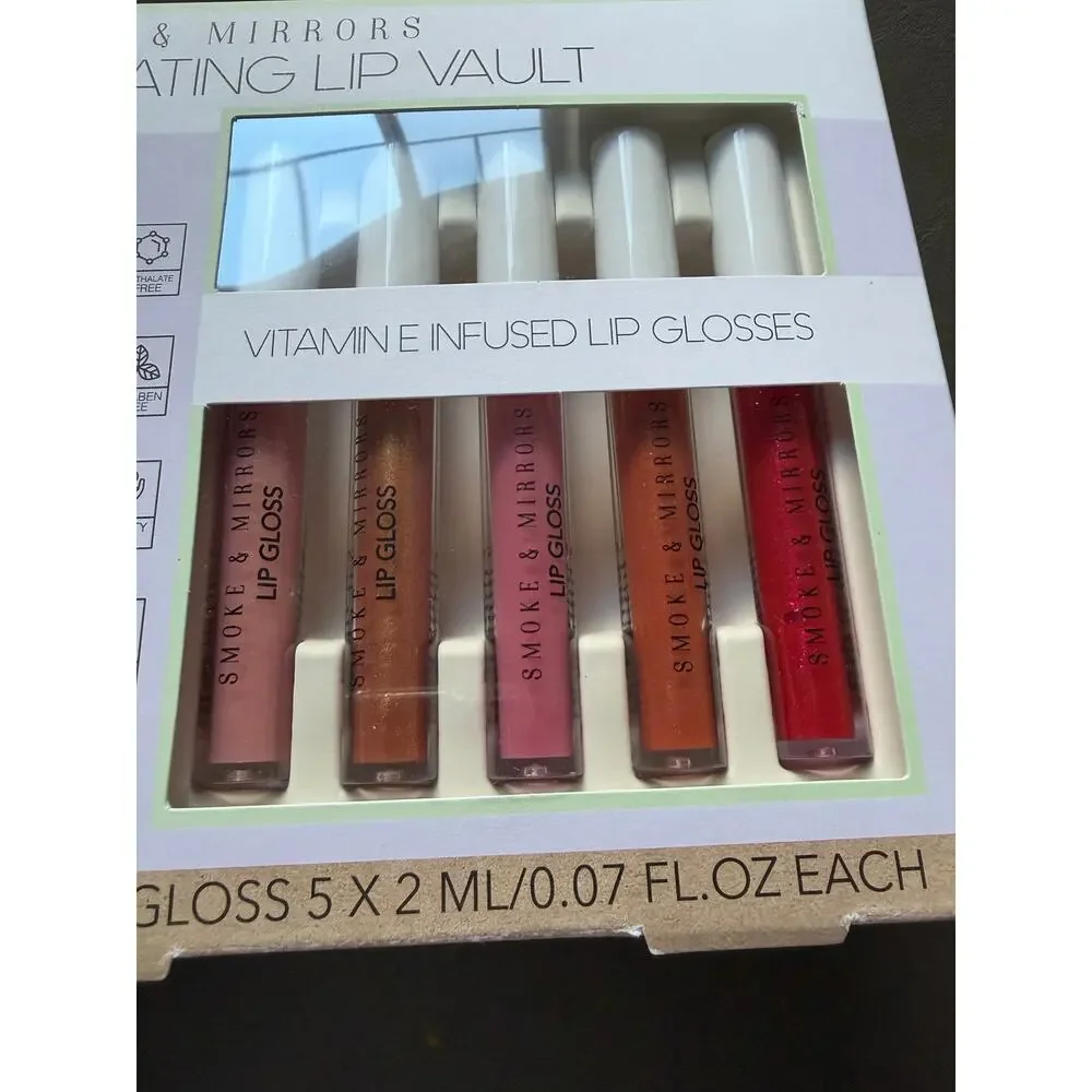 Smoke & Mirrors 10 PC Hydrating Lip Vault Coconut Oil Infused Lip Oils & Glosses